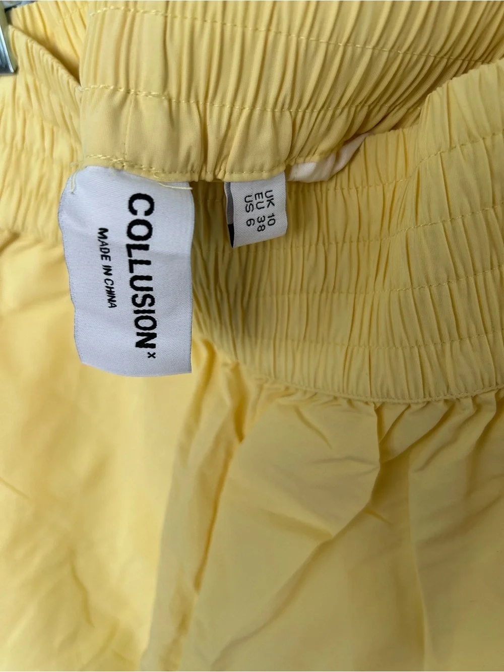 NWOT COLLUSION ASOS Yellow High-Waisted Athletic Shorts US6/S